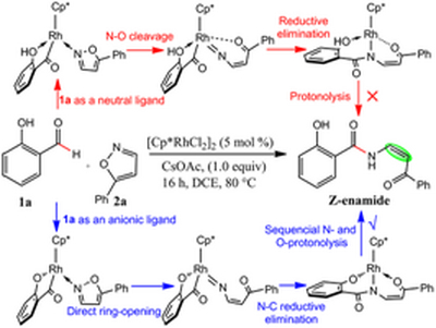 52. Mechanism and stereospecificity of Z-enamide synthesis from salicylaldehydes with  isoxazoles using DFT calculations