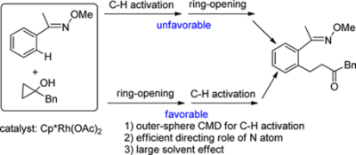 53. Activation versus Ring Opening and Inner- versus Outer-Sphere Concerted Metalation-Deprotonation in Rh(III)-Catalyzed Oxidative Coupling of Oxime Ether and Cyclopropanol: A Density Functional Theory Study